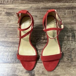 Michael Michael Kors Women's Red Antonia Suede Sandal